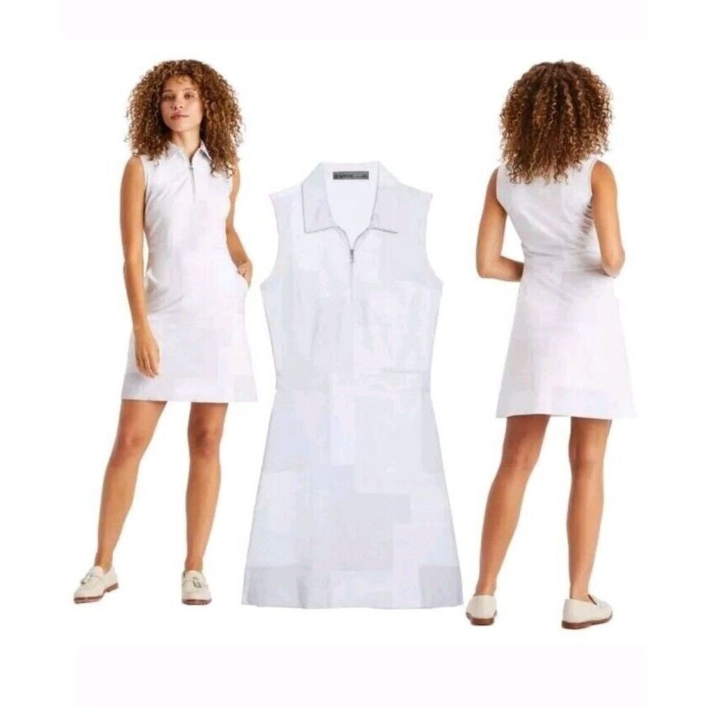 G/FORE Bandana 4-Way Stretch Woven Dress in Snow Size 4